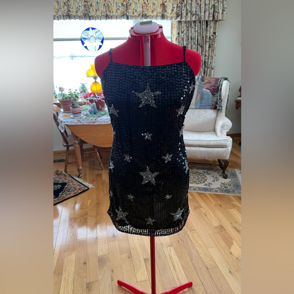 Jump Black and Silver Star Mini Dress